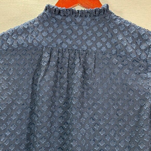 Banana Republic Blouse Womens XS Dillon Classic Fit Navy Blue Hidden Buttons - Picture 8 of 9